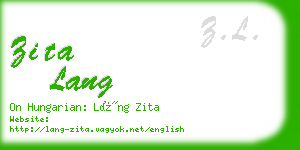 zita lang business card